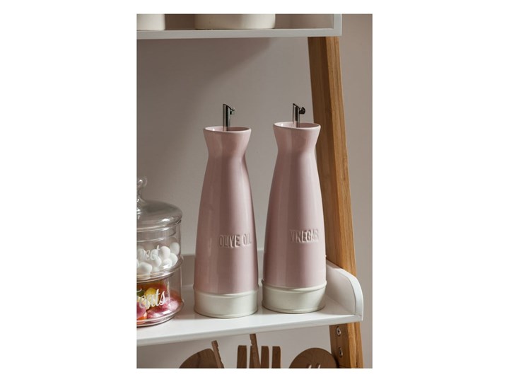 Zestaw 2 różowych butelek kamionkowych na olej i ocet Premier Housewares, 528 ml Zestaw do przypraw Pojemnik na ocet i oliwę Stal nierdzewna Kategoria Przyprawniki