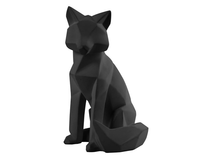 Matowa czarna figurka w kształcie lisa PT LIVING Origami Fox, wys. 26 cm Żywica Zwierzęta Tworzywo sztuczne Kolor Czarny