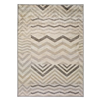 Szary dywan z wiskozy Universal Belga Zig Zag, 100x140 cm