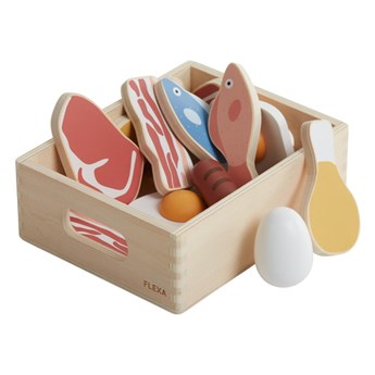 Klocki drewniane do zabawy/ryby i mięso Flexa Play Fish & meat