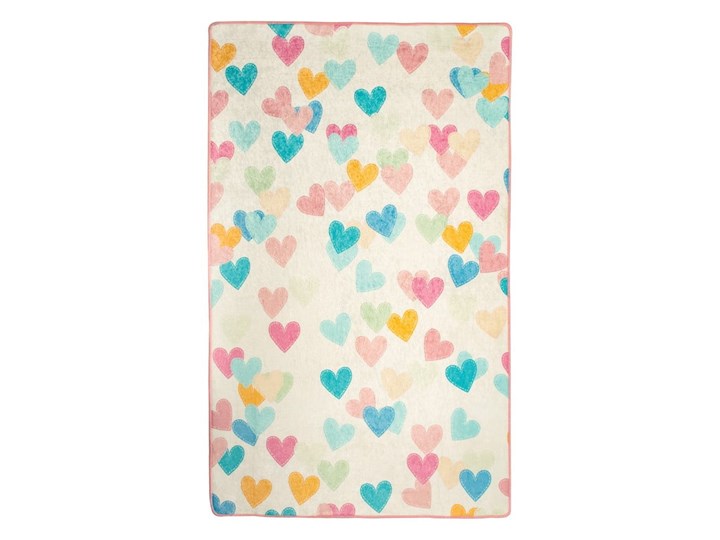 Dywan dla dzieci Hearts, 100x160 cm Prostokątny Bawełna Kategoria Dywany Dywany Kolor Wielokolorowy