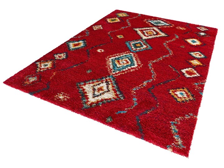 Czerwony dywan Mint Rugs Geometric, 160x230 cm Prostokątny Syntetyk Dywany Juta Kolor Wielokolorowy