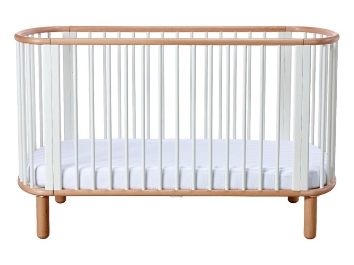 Białe łóżeczko dziecięce z drewna bukowego Flexa Baby, 70x140 cm Drewno Łóżeczka drewniane Kategoria
