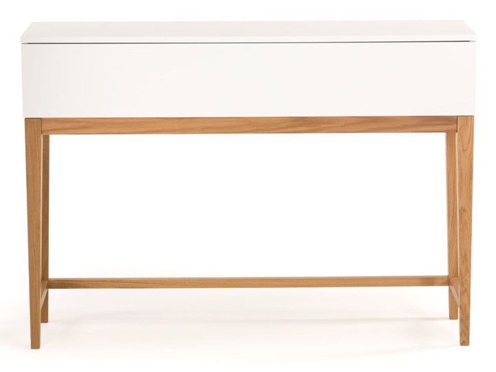Biała konsola Woodman Blanco Szerokość 120 cm Z szufladą Głębokość 32 cm Drewno Wysokość 85 cm Styl Klasyczny