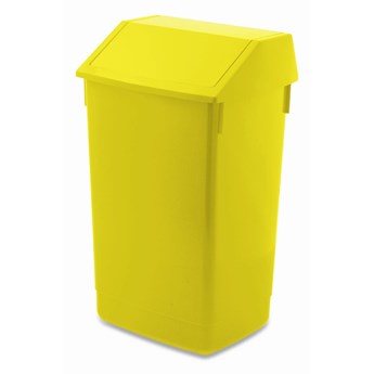Żółty kosz na śmieci z podnoszonym wiekiem Addis, 41x33,5x68 cm
