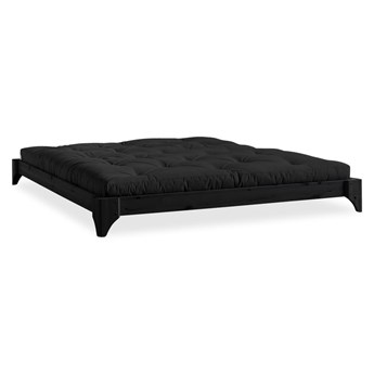 Czarne łóżko z drewna sosnowego Karup Design Elan, 140x200 cm