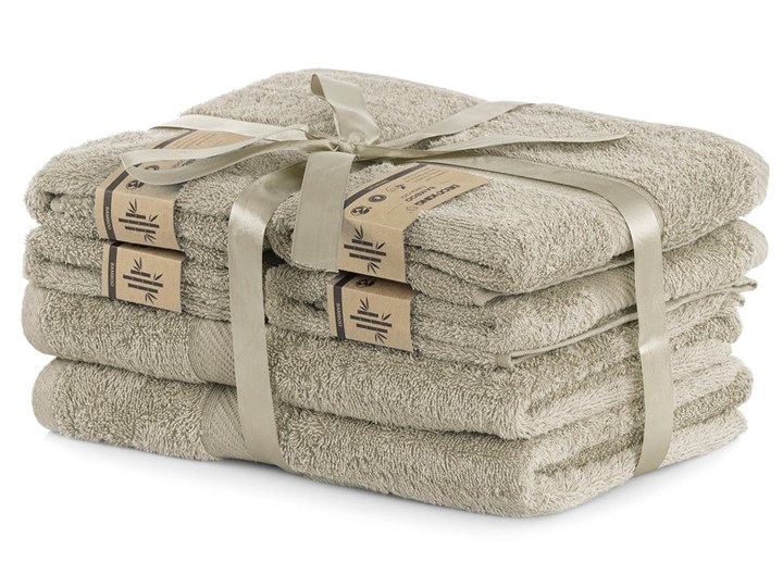 Zestaw 6 beżowych ręczników DecoKing Bamby Bawełna Ręcznik kąpielowy 50x100 cm Łazienkowe 70x140 cm Komplet ręczników Bambus Kategoria Ręczniki