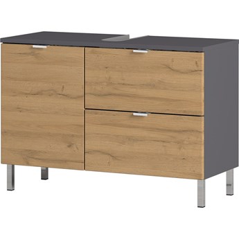 Szafka pod umywalkę z dekorem dębu Germania Mauresa, szer. 80 cm