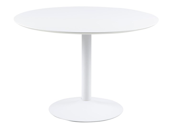 Biały okrągły stół Actona Ibiza, ⌀ 110 cm Metal Pomieszczenie Stoły do jadalni Płyta MDF Styl Nowoczesny