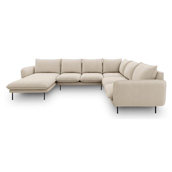 Beżowa sofa w kształcie litery U Cosmopolitan Design Vienna, prawostronna