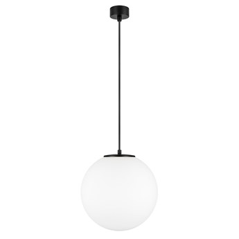 Biała lampa wisząca z oprawką w czarnym kolorze Sotto Luce TSUKI L