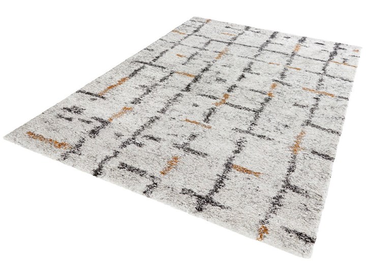 Kremowy dywan Mint Rugs Grid, 160x230 cm Syntetyk Dywany Prostokątny Kolor Szary