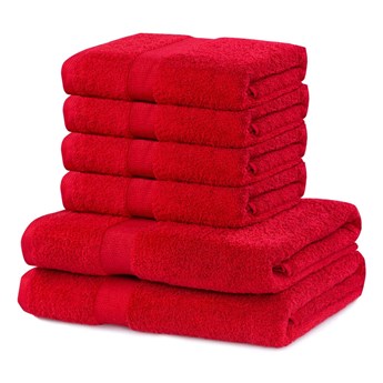 Zestaw 6 czerwonych bawełnianych ręczników DecoKing Marina