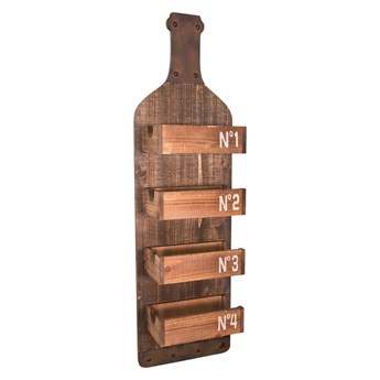 Półka drewniana z uchwytami na butelki Antic Line Bottle