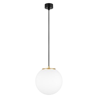 Biała lampa wisząca z obwódką w kolorze złota Sotto Luce TSUKI M