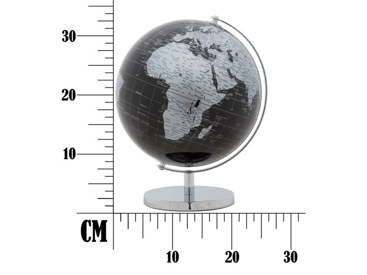 Globus dekoracyjny Mauro Ferretti Dark World, ⌀ 25 cm Metal Globusy Tworzywo sztuczne Kolor Srebrny