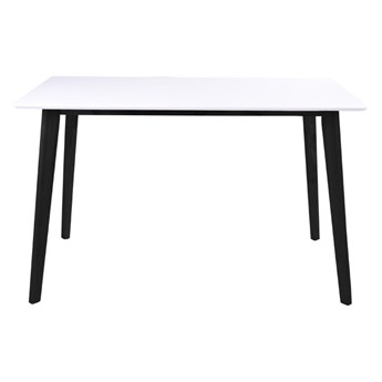 Stół z białym blatem i czarnymi nogami Bonami Essentials Vojens, 120x70 cm