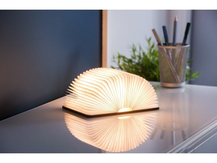 Ciemnobrązowa lampka stołowa LED z drewna orzechowego w kształcie książki Gingko Booklight Kategoria Lampy stołowe Lampa dekoracyjna Kolor Beżowy