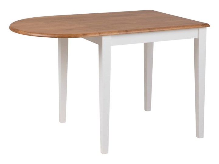 Brązowo-biały stół do jadalni z kauczukowca z opuszczanym blatem Actona Brisbane Długość 115 cm Drewno Szerokość 115 cm Styl Skandynawski Rozkładanie
