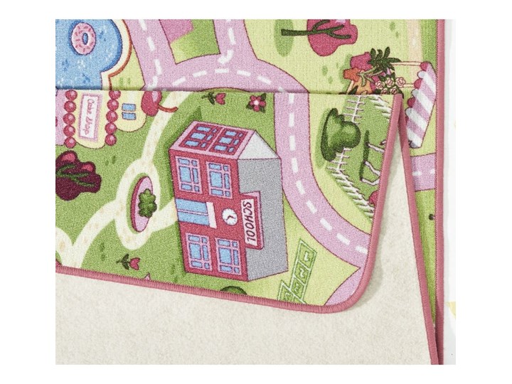 Chodnik dziecięcy z różowymi detalamiHanse Home City, 90x200 cm Prostokątny Wzór Ulica Syntetyk Chodniki Dywany Kategoria Dywany