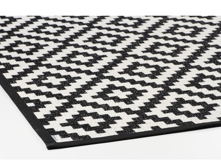 Czarno-biały dywan dwustronny Narma Viki, 70x140 cm Dywany Bawełna Poliester Prostokątny Pomieszczenie Salon