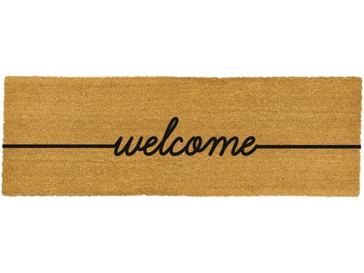 Podłużna wycieraczka Artsy Doormats Welcome, 120x40 cm Włókno kokosowe Kolor Beżowy