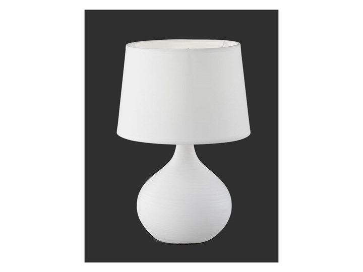 Biała lampa stołowa z ceramiki i tkaniny Trio Martin, wys. 29 cm Lampa z abażurem Styl Nowoczesny