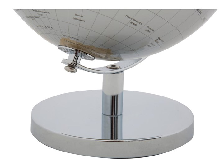 Dekoracja na stół w kolorze srebrno-złotym Mauro Ferretti Globe, wys. 28 cm Tworzywo sztuczne Globusy Metal Kolor Srebrny Kategoria Figury i rzeźby