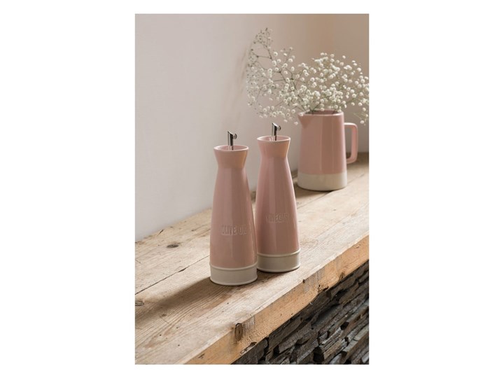 Zestaw 2 różowych butelek kamionkowych na olej i ocet Premier Housewares, 528 ml Pojemnik na ocet i oliwę Stal nierdzewna Zestaw do przypraw Kategoria Przyprawniki
