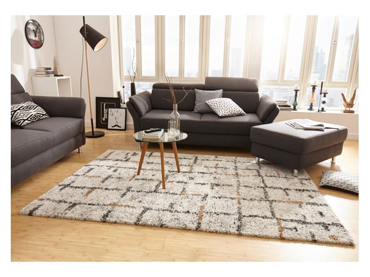 Kremowy dywan Mint Rugs Grid, 120x170 cm Juta Dywany Syntetyk Prostokątny Kolor Beżowy