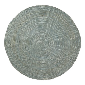 Niebieski dywan z juty Kave Home Dip, ⌀ 100 cm