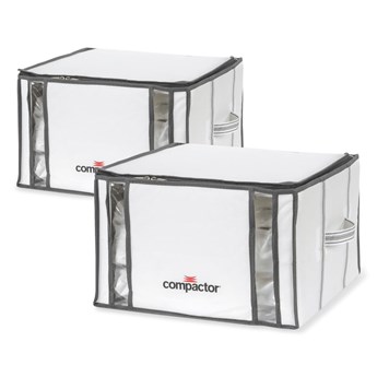 Zestaw 2 białych organizerów z workiem próżniowym Compactor Life 3D Vacuum Bag, 40x25 cm