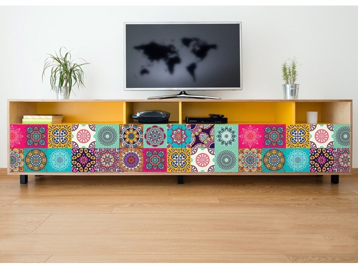 Zestaw 24 naklejek Ambiance Coralina, 15x15 cm Na ścianę Kategoria Naklejki Wzór Geometria