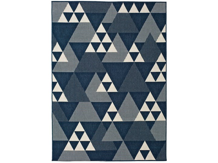 Ciemnoniebieski dywan odpowiedni na zewnątrz Universal Clhoe Triangles, 120x170 cm Dywany Prostokątny Syntetyk Pomieszczenie Salon