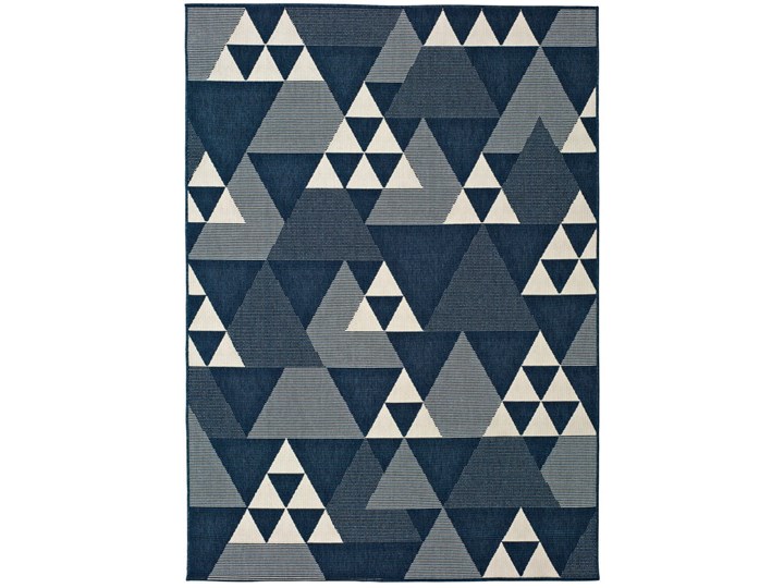 Ciemnoniebieski dywan odpowiedni na zewnątrz Universal Clhoe Triangles, 160x230 cm Syntetyk Dywany Prostokątny Pomieszczenie Salon Wzór Zwierzęcy