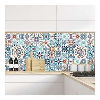 Zestaw 60 naklejek ściennych Ambiance Tiles Azulejos Antibes, 10x10 cm