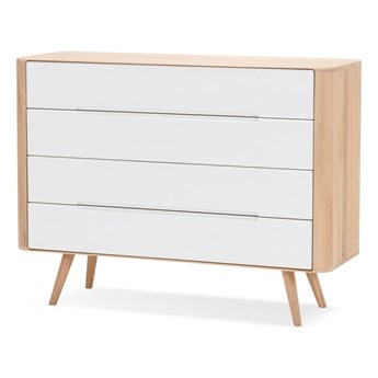 Dębowa komoda z szufladami z drewna dębowego Gazzda Ena Two, 120x42x90 cm