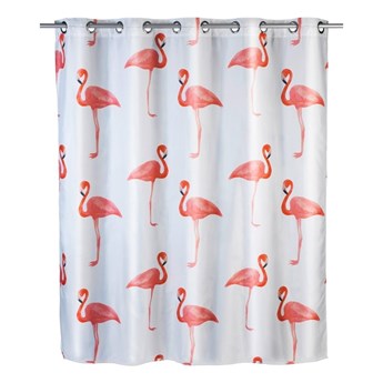 Zasłona prysznicowa z warstwą przeciw pleśni Wenko Flamingo, 180x200 cm
