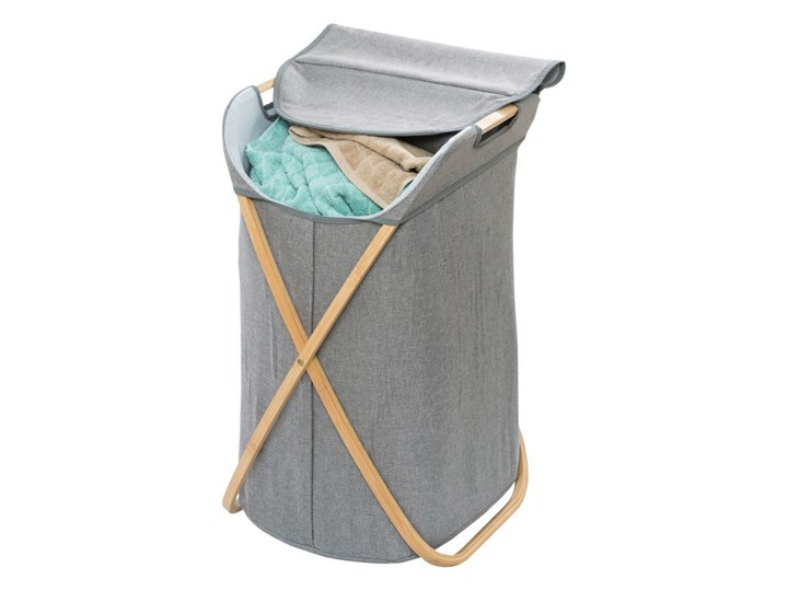 Kosz na pranie Wenko Bahari Bamboo, 79 l Tkanina Kategoria Kolor Szary