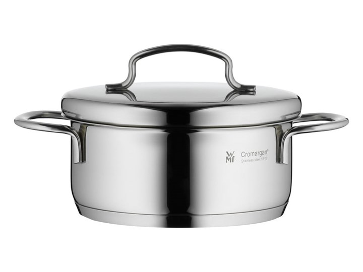 Nierdzewny garnek z pokrywką WMF Cromargan® Mini, ⌀ 12 cm Garnek uniwersalny Garnek do duszenia Garnek do smażenia Stal nierdzewna Kategoria Garnki Indukcja