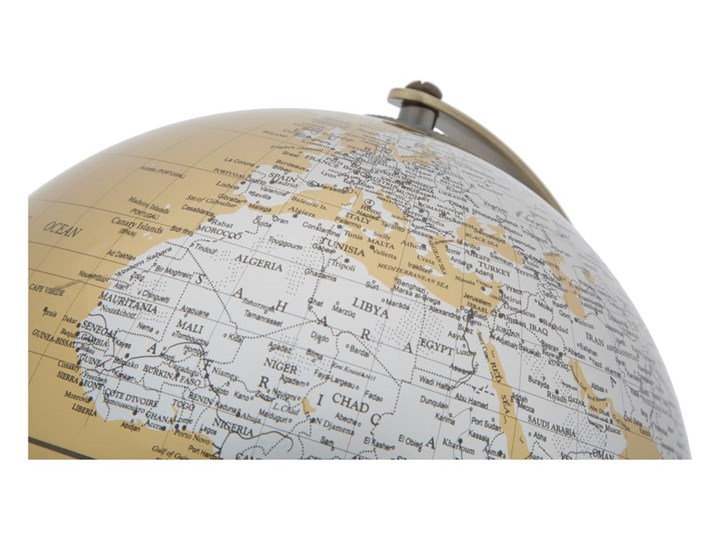 Dekoracja na stół w kolorze złoto-srebrnym Mauro Ferretti Globe, wysokość 28 cm Metal Tworzywo sztuczne Globusy Kategoria Figury i rzeźby