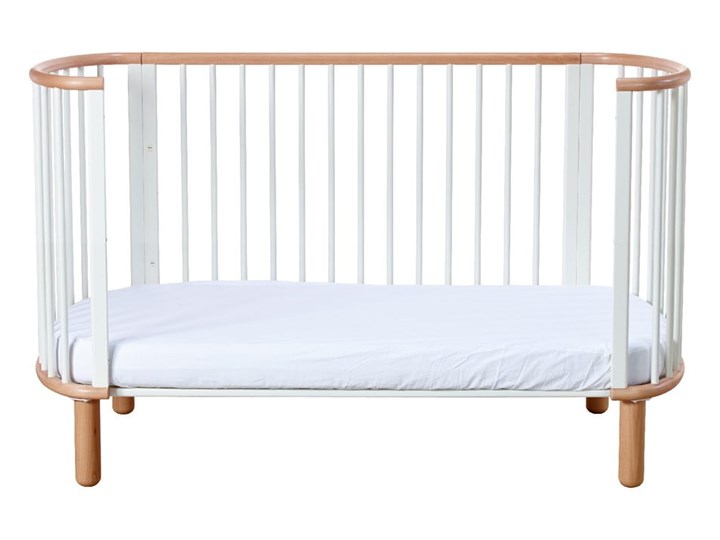 Białe łóżeczko dziecięce z drewna bukowego Flexa Baby, 70x140 cm Łóżeczka drewniane Drewno Kategoria