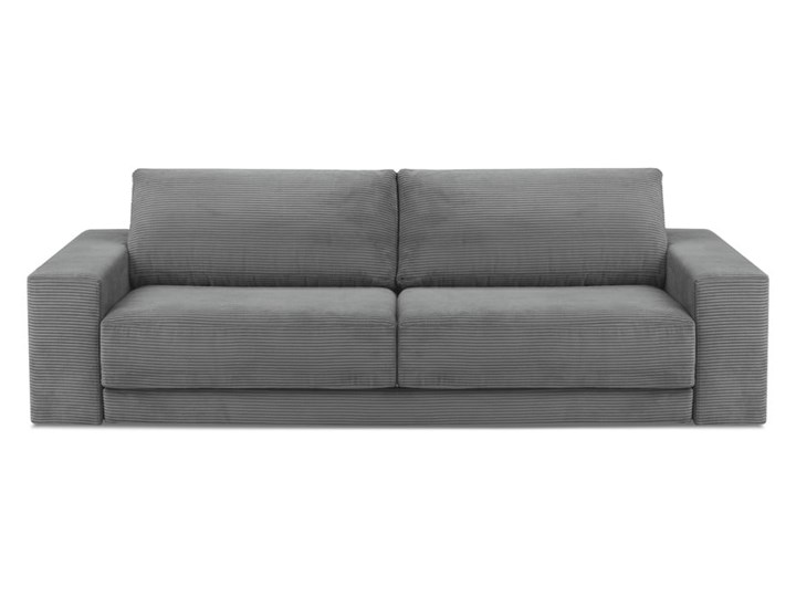 Szara sztruksowa sofa rozkładana Milo Casa Donatella Pomieszczenie Salon Nóżki Bez nóżek