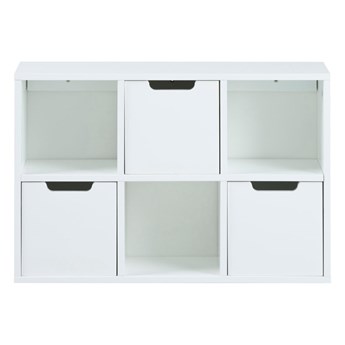 Biała półka z szufladami Actona Mitra