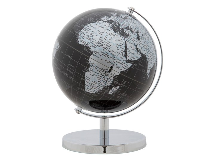 Czarny globus dekoracyjny Mauro Ferretti Kategoria Figury i rzeźby Tworzywo sztuczne Globusy Kolor Srebrny