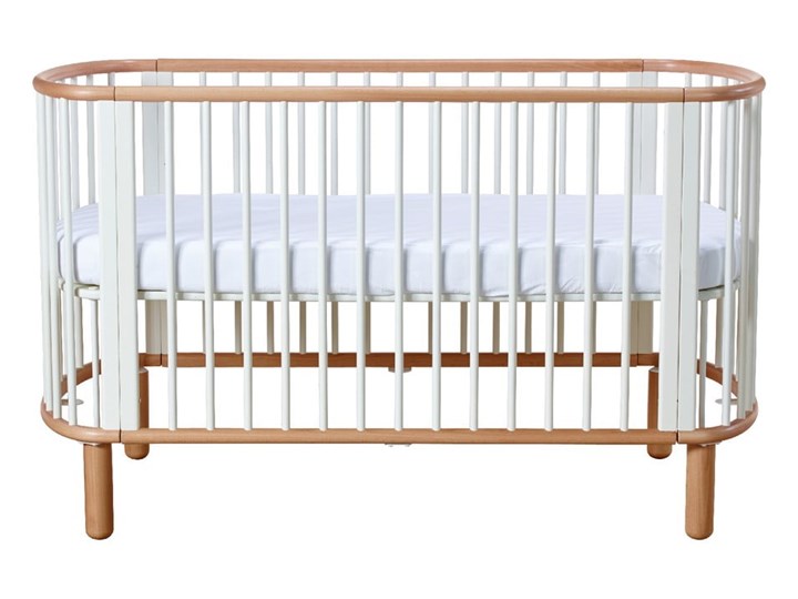 Białe łóżeczko dziecięce z drewna bukowego Flexa Baby, 70x140 cm Łóżeczka drewniane Drewno Kategoria