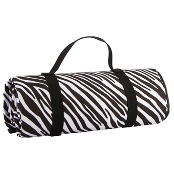 Czarno-biały koc piknikowy Navigate Zebra Stripes, 150x140 cm