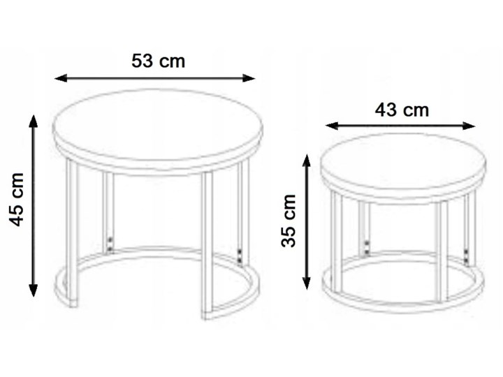 Zestaw 2 Ławy OREO Dąb San Remo Halmar Metal Wysokość 45 cm Zestaw stolików Płyta MDF Stal Wysokość 35 cm Rozmiar blatu 53x53 cm
