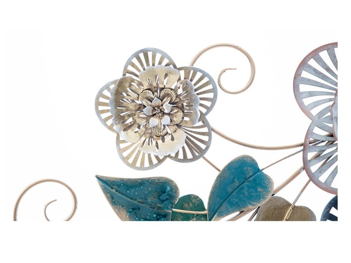 Metalowa dekoracja wisząca z wzorem kwiatów Mauro Ferretti Campur -B-, 118x58 cm Kolor Biały