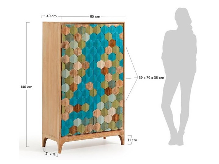 Szafa Ilka 85x140 cm kolorowa Lustro
